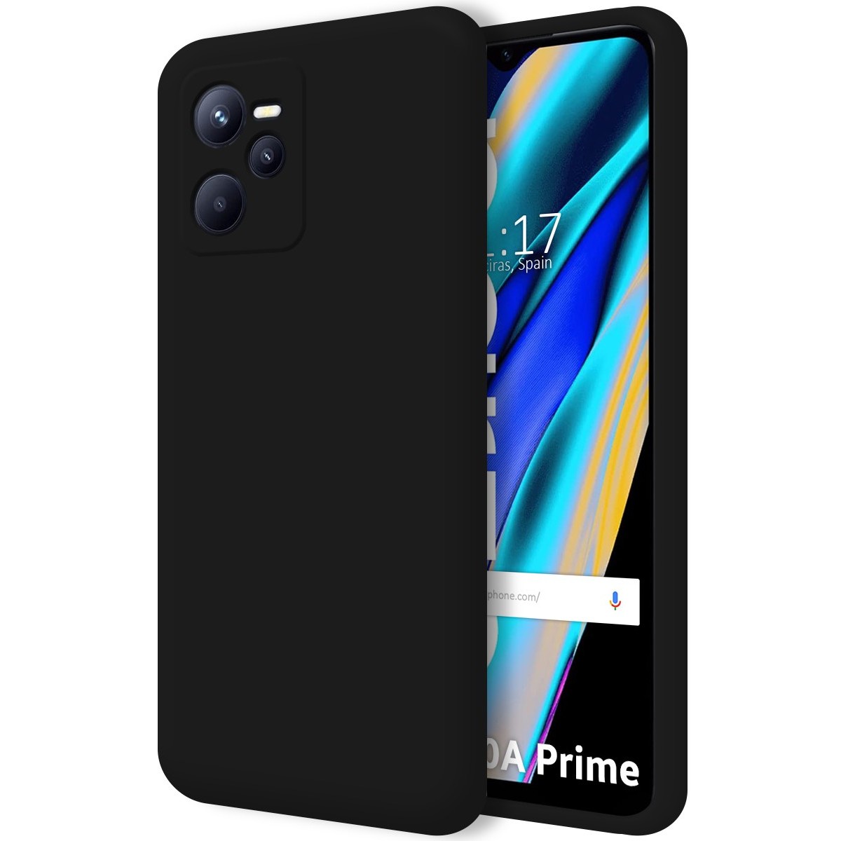 Funda Silicona Líquida Ultra Suave para Realme Narzo 50A Prime Color Negra
