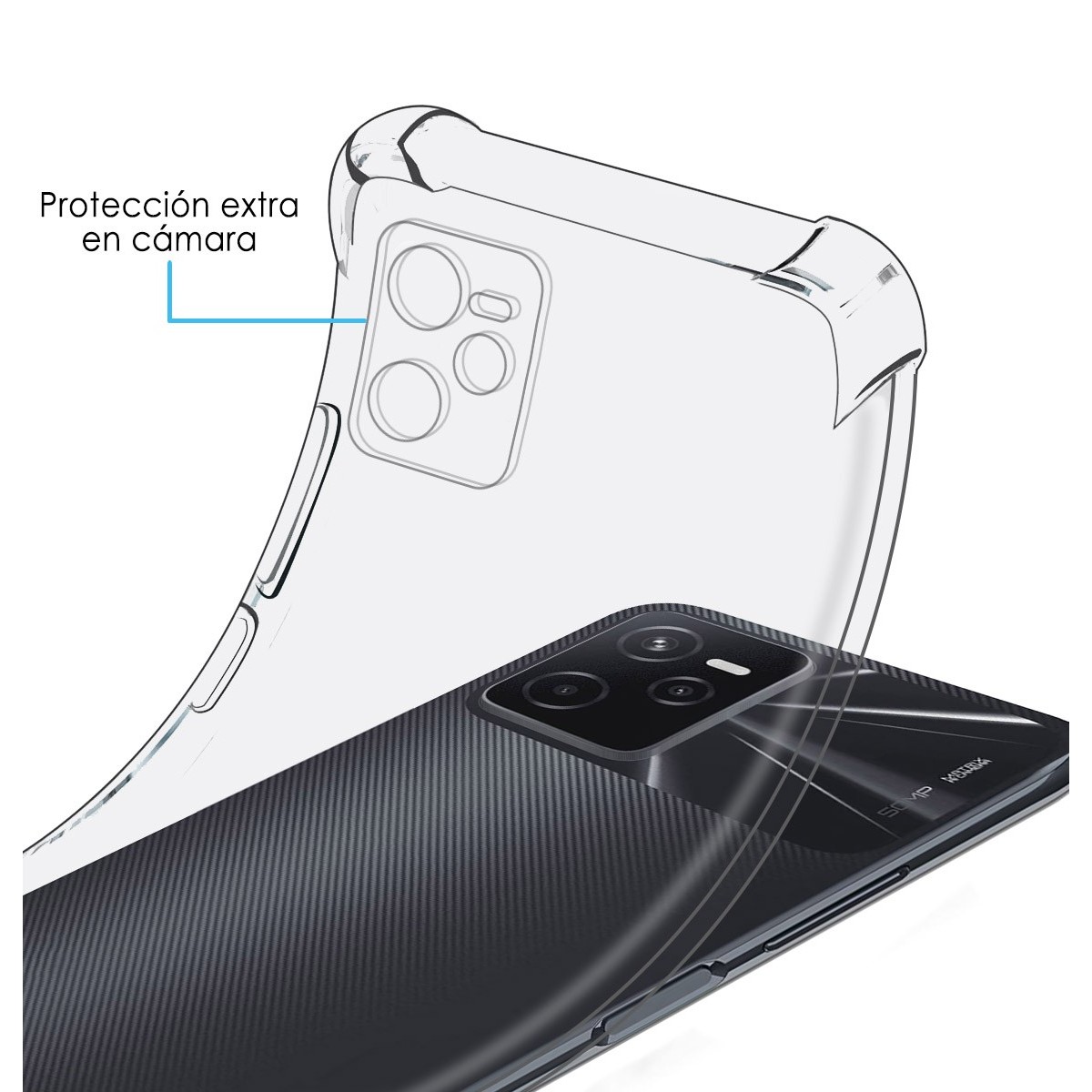 Funda Silicona Antigolpes Transparente para Realme Narzo 50A Prime
