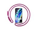 Funda Colgante Transparente para Realme Narzo 50A Prime con Cordon Rosa Fucsia