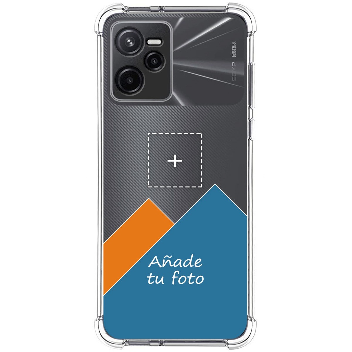 Personaliza tu Funda Silicona AntiGolpes Transparente con tu Fotografía para Realme Narzo 50A Prime Dibujo Personalizada