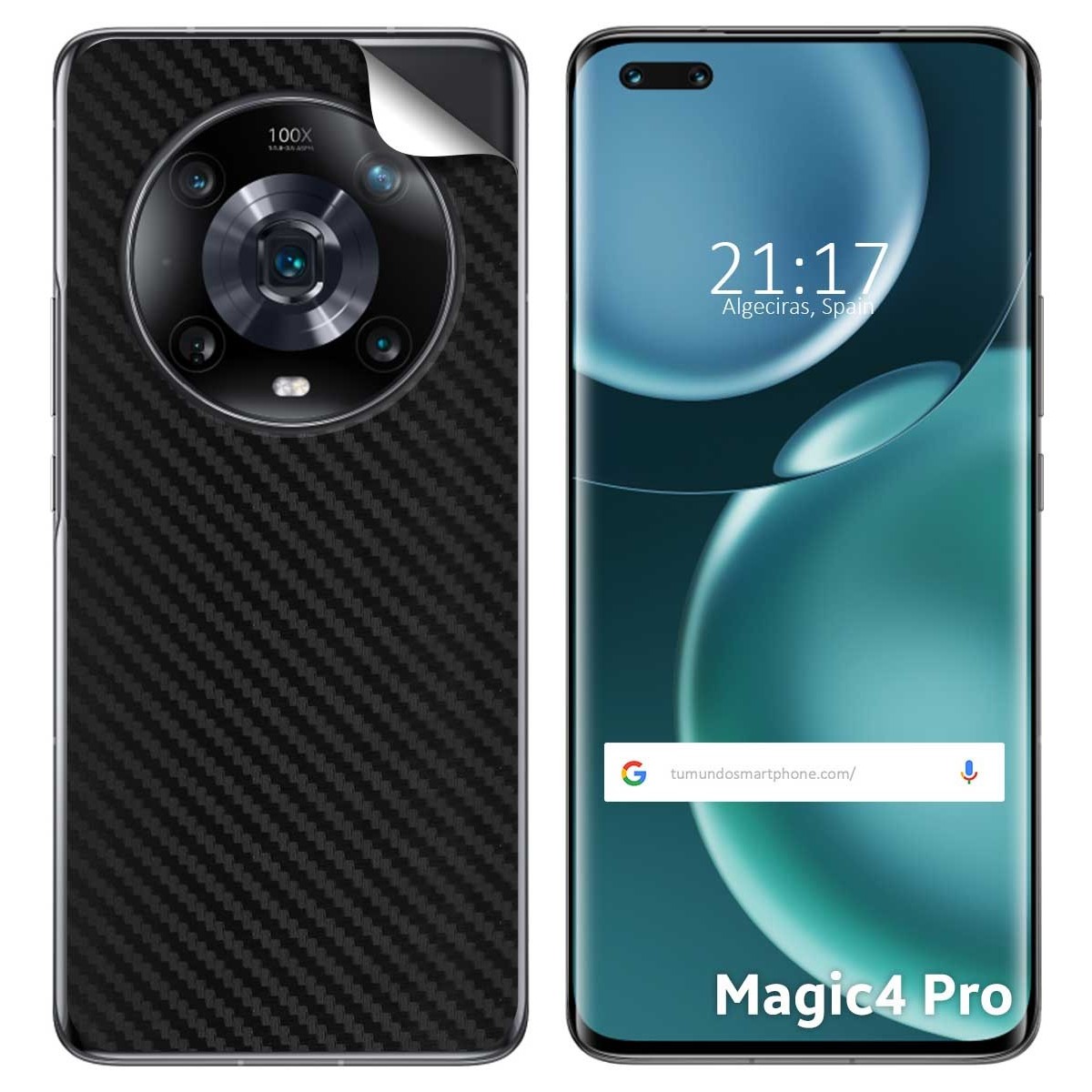 Pegatina Vinilo Autoadhesiva Textura Carbono para Huawei Honor Magic 4 Pro 5G