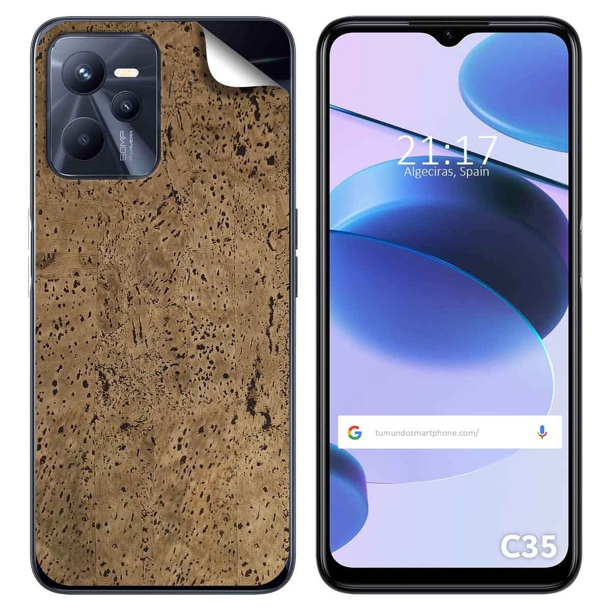 Pegatina Vinilo Autoadhesiva Textura Corcho para Realme C35