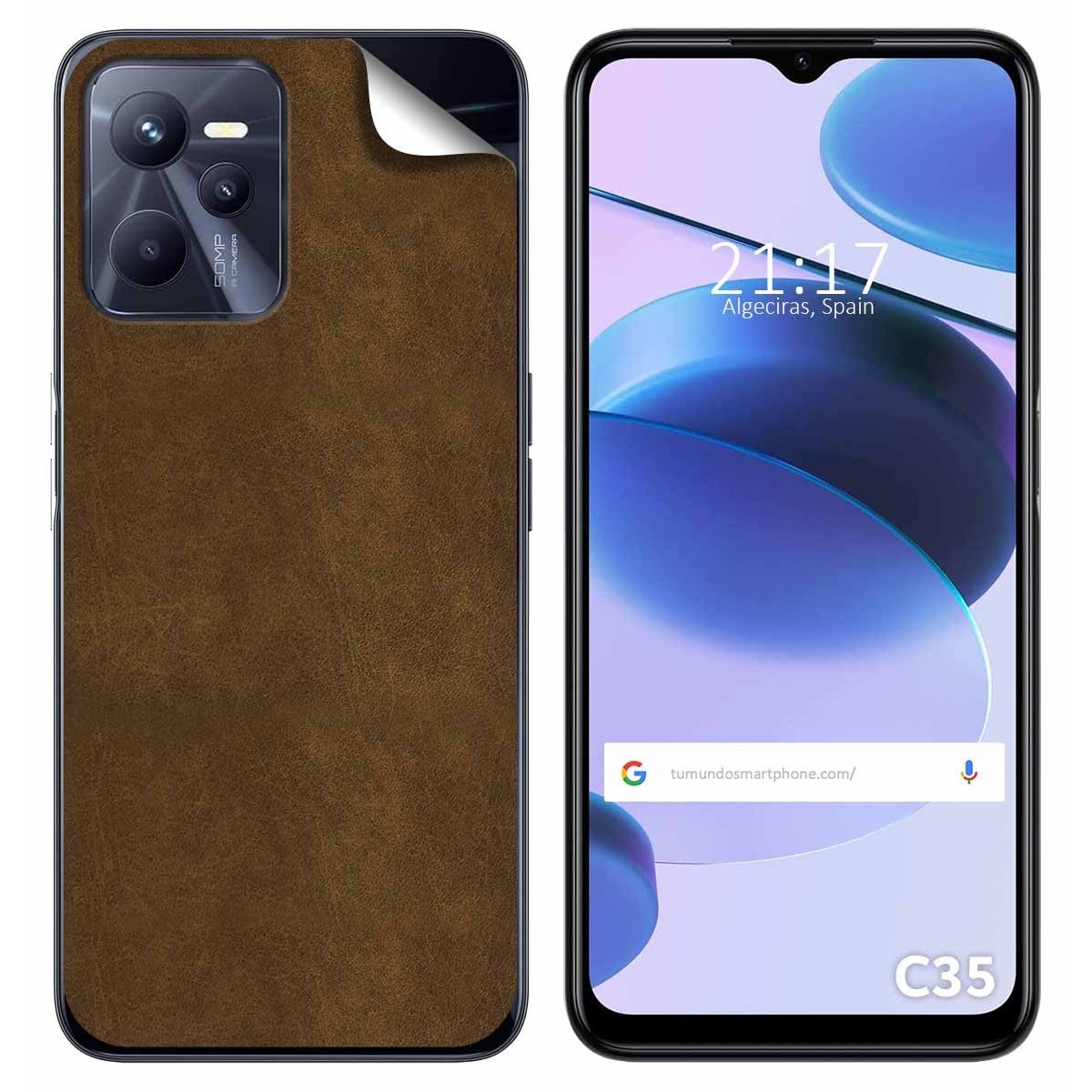 Pegatina Vinilo Autoadhesiva Textura Piel para Realme C35
