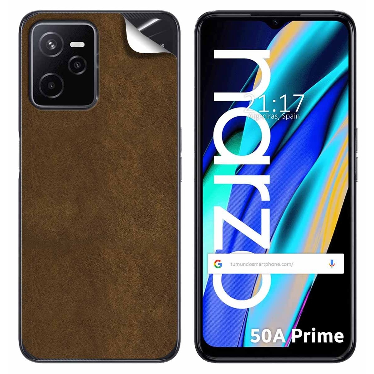 Pegatina Vinilo Autoadhesiva Textura Piel para Realme Narzo 50A Prime