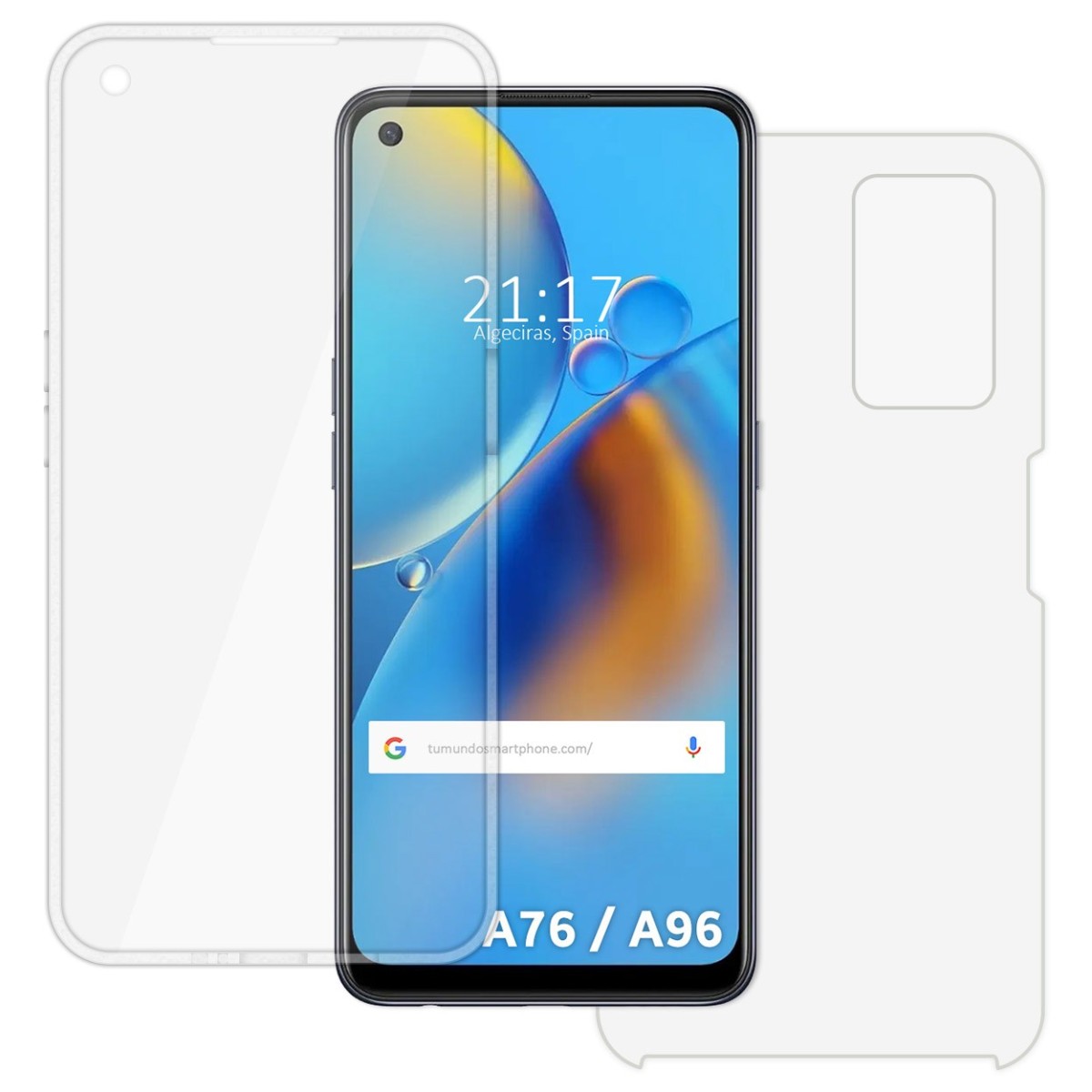 Funda Doble Transparente Pc + Tpu Full Body 360 para Oppo A76 / A96