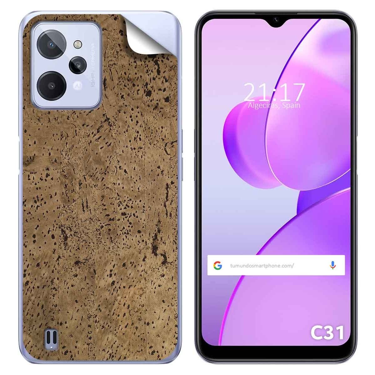 Pegatina Vinilo Autoadhesiva Textura Corcho para Realme C31