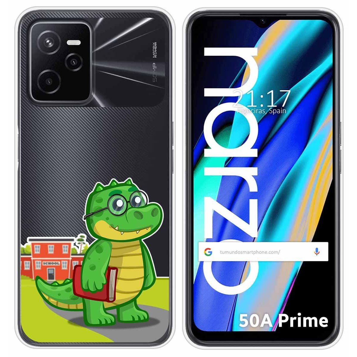 Funda Silicona Transparente para Realme Narzo 50A Prime diseño Coco Dibujos