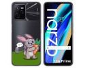 Funda Silicona Transparente para Realme Narzo 50A Prime diseño Conejo Dibujos