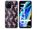 Funda Silicona Transparente para Realme Narzo 50A Prime diseño Flamenco Dibujos
