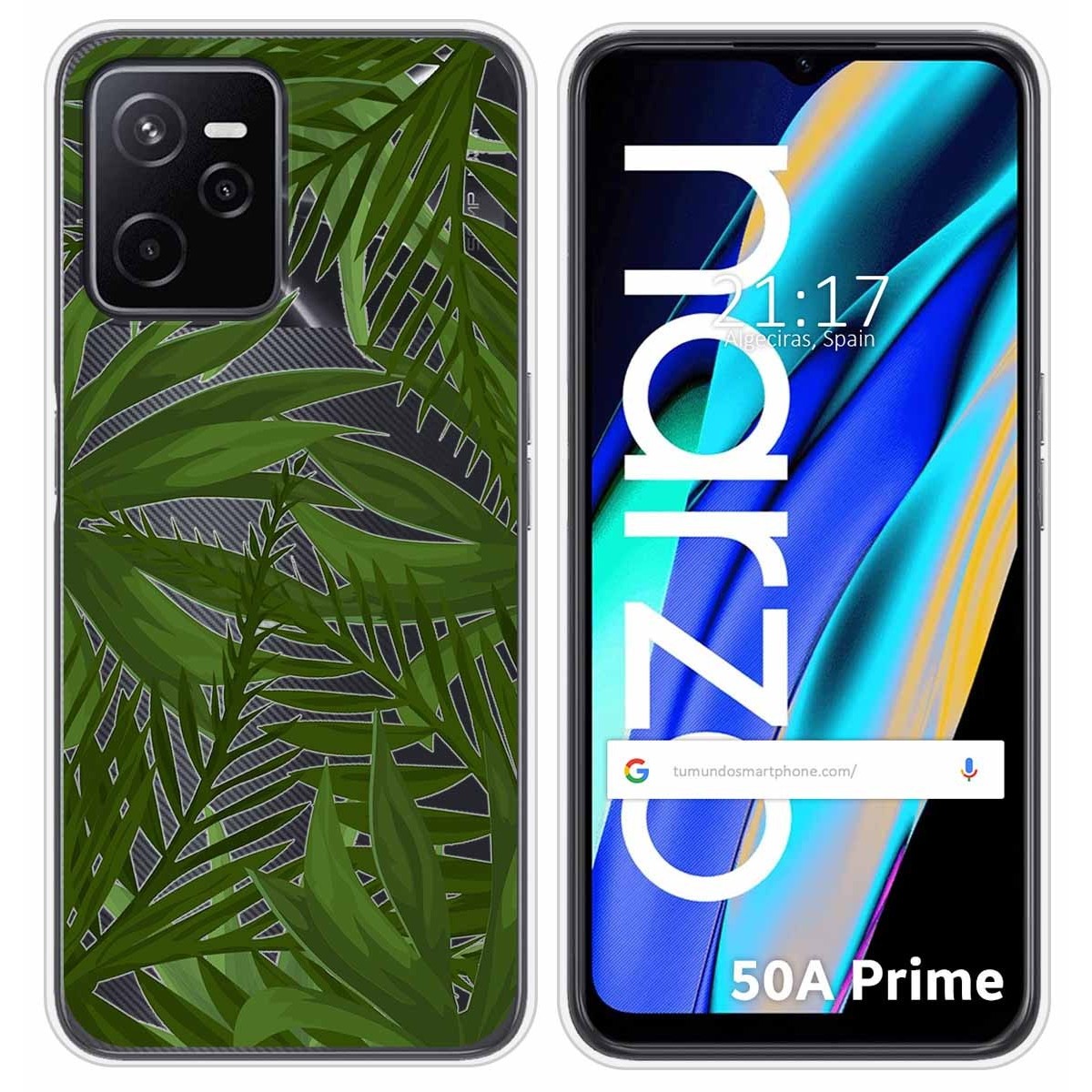 Funda Silicona Transparente para Realme Narzo 50A Prime diseño Jungla Dibujos