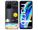Funda Silicona Transparente para Realme Narzo 50A Prime diseño Playa Dibujos