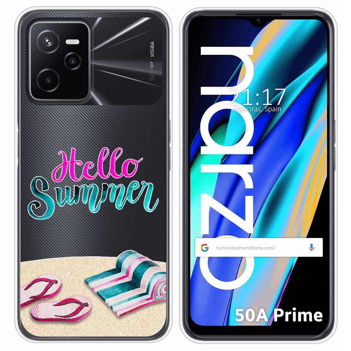 Funda Silicona Transparente para Realme Narzo 50A Prime diseño Summer Dibujos