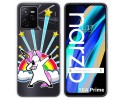 Funda Silicona Transparente para Realme Narzo 50A Prime diseño Unicornio Dibujos
