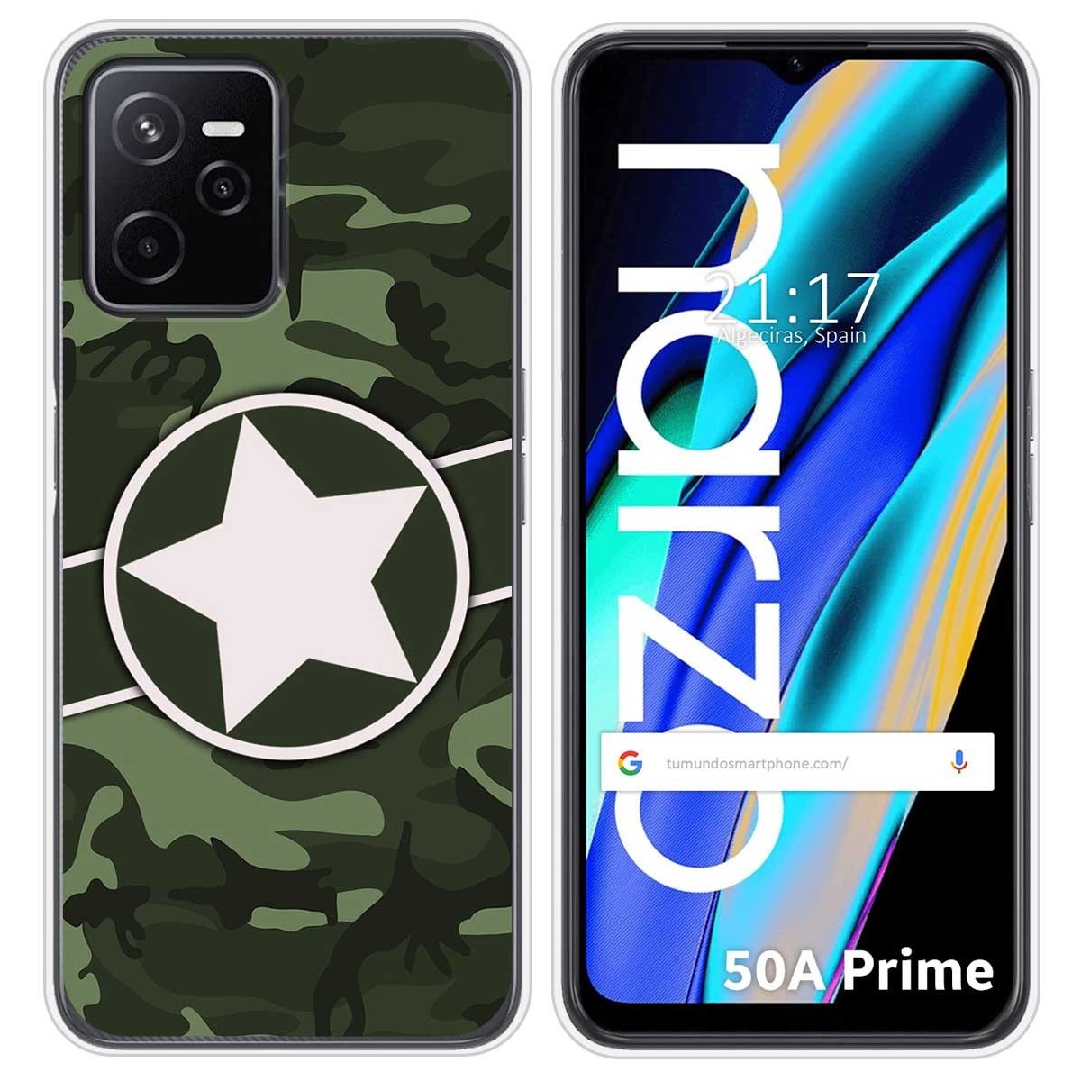 Funda Silicona para Realme Narzo 50A Prime diseño Camuflaje 01 Dibujos