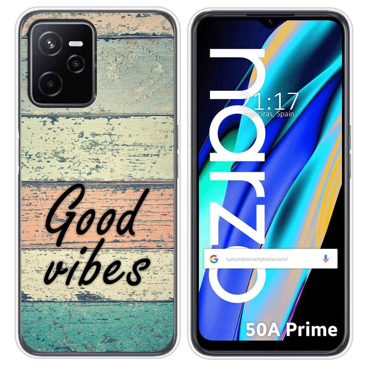 Funda Silicona para Realme Narzo 50A Prime diseño Madera 01 Dibujos