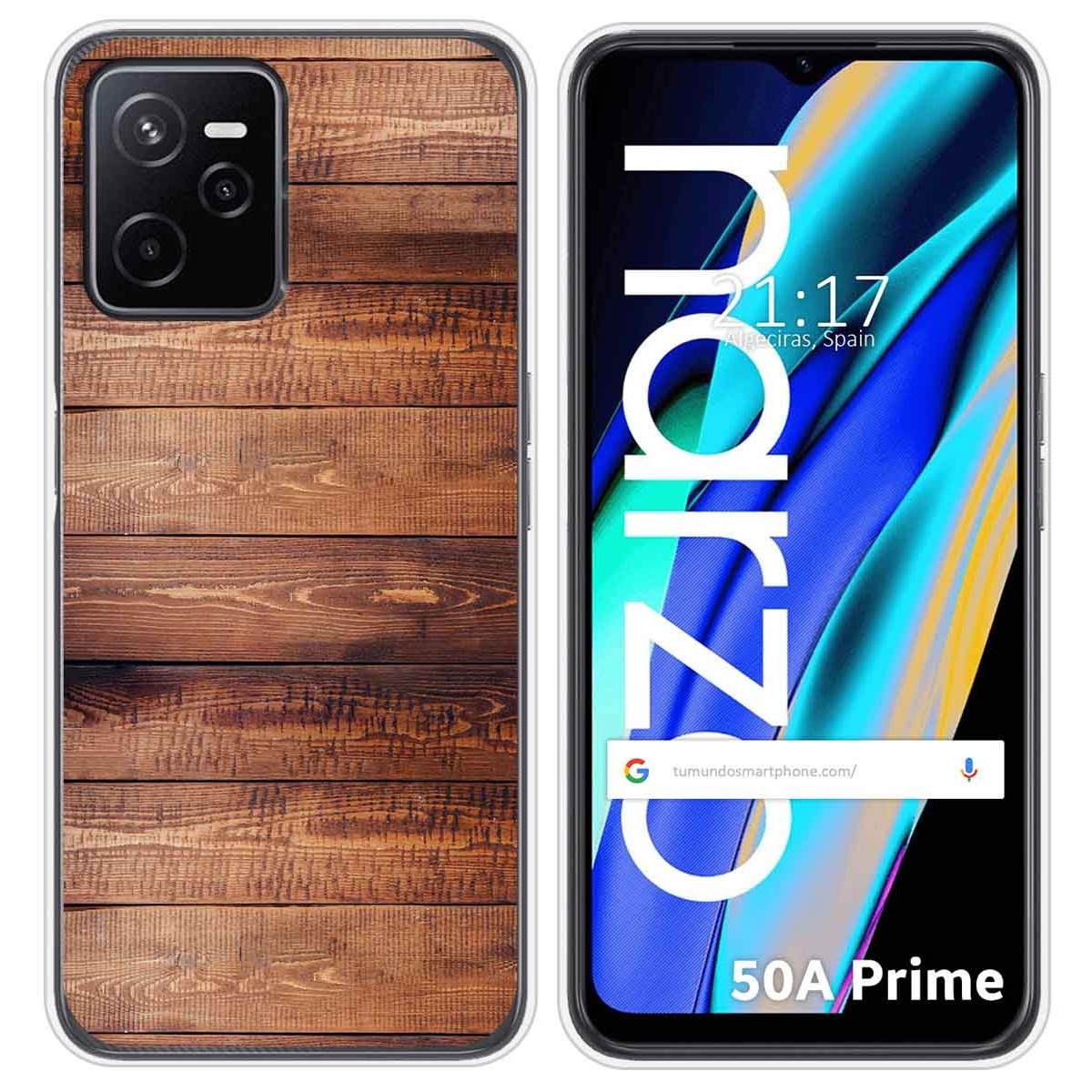 Funda Silicona para Realme Narzo 50A Prime diseño Madera 02 Dibujos