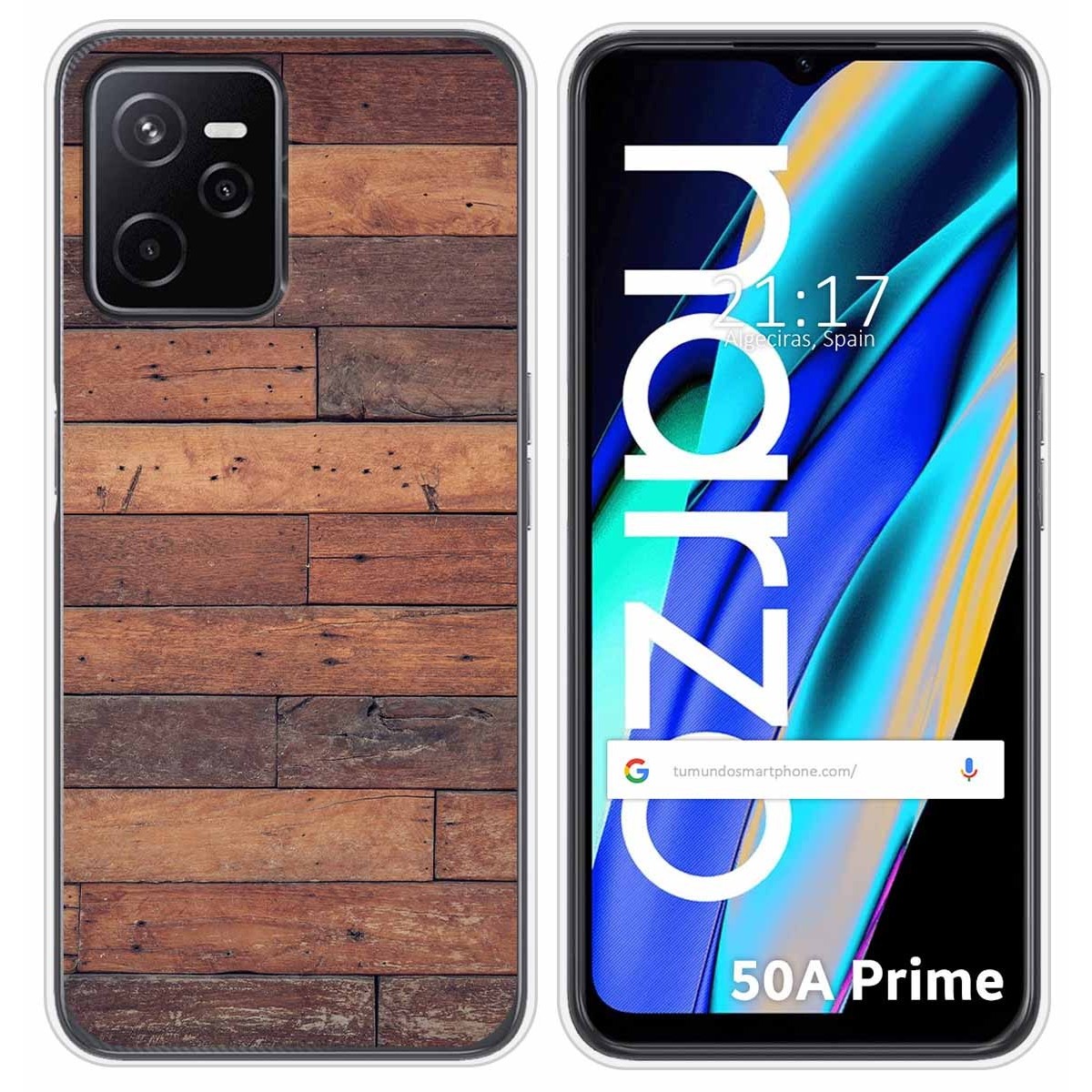 Funda Silicona para Realme Narzo 50A Prime diseño Madera 03 Dibujos