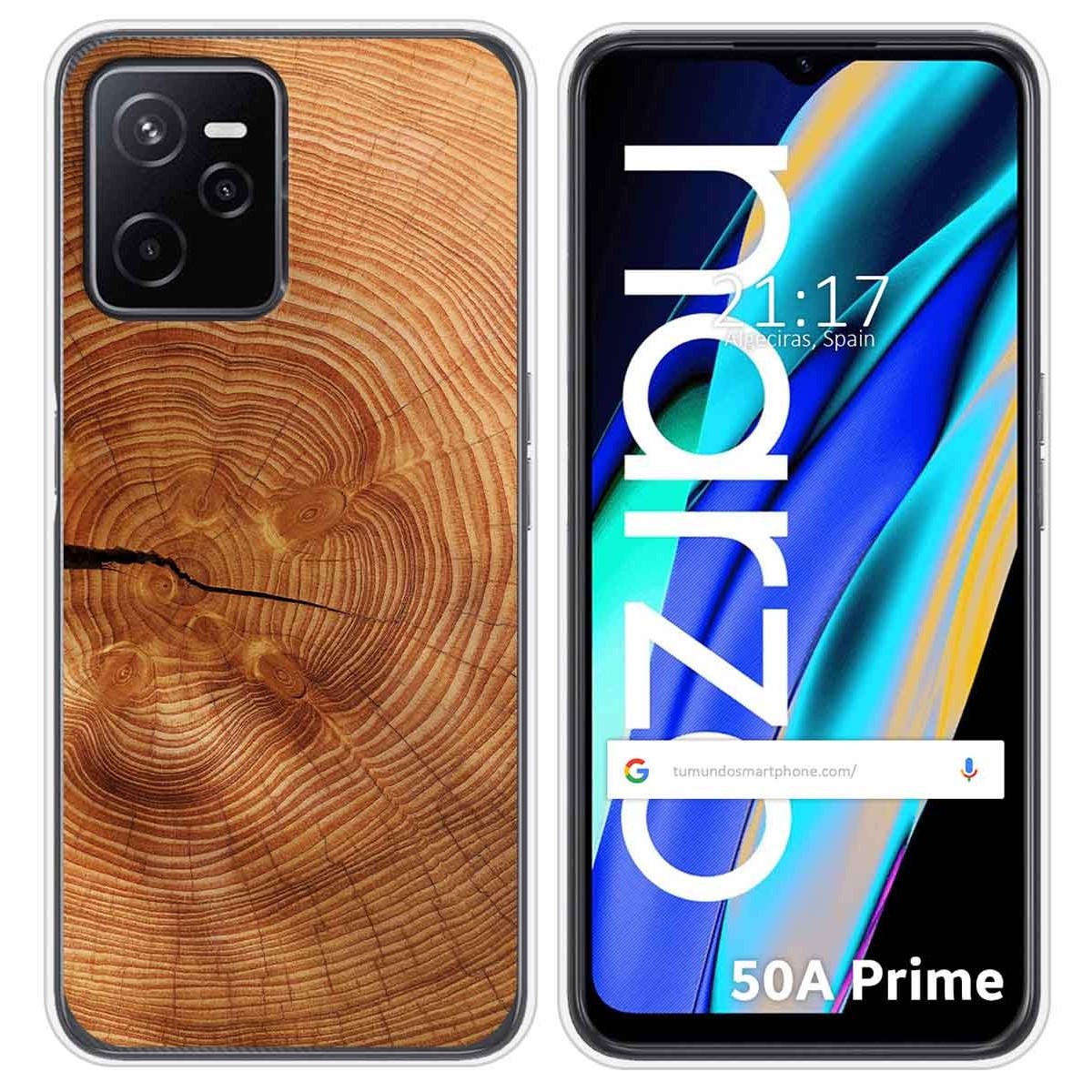 Funda Silicona para Realme Narzo 50A Prime diseño Madera 04 Dibujos