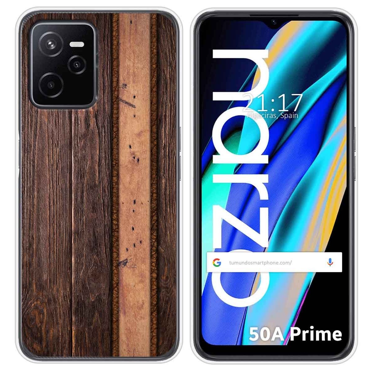 Funda Silicona para Realme Narzo 50A Prime diseño Madera 05 Dibujos