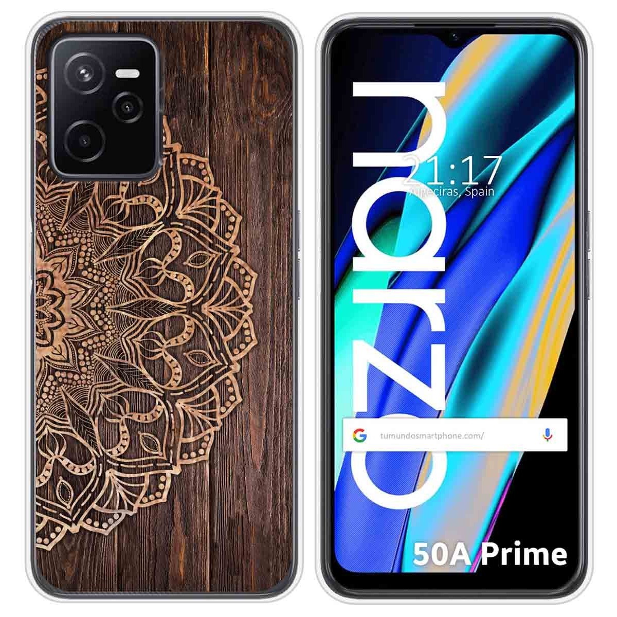 Funda Silicona para Realme Narzo 50A Prime diseño Madera 06 Dibujos
