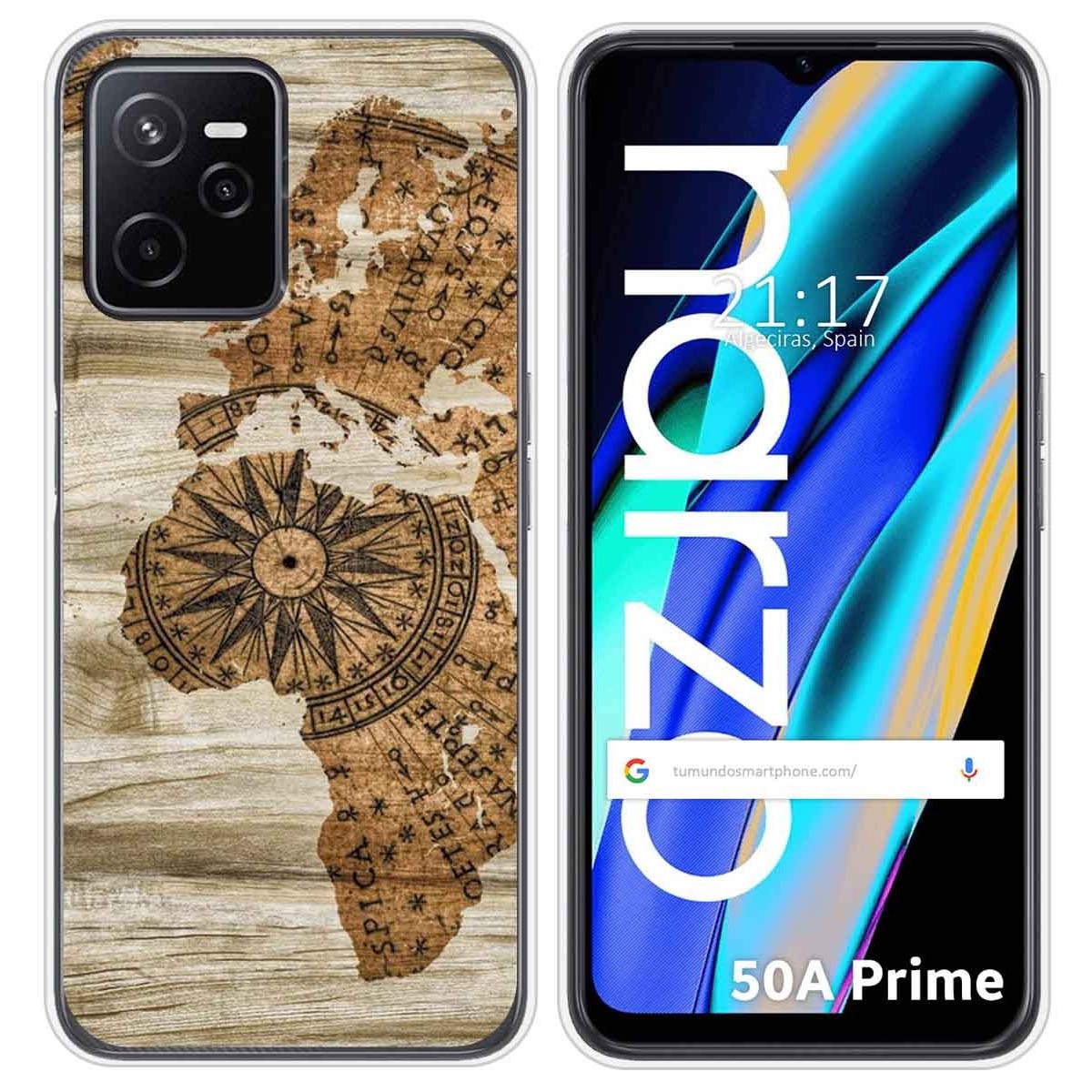 Funda Silicona para Realme Narzo 50A Prime diseño Madera 07 Dibujos