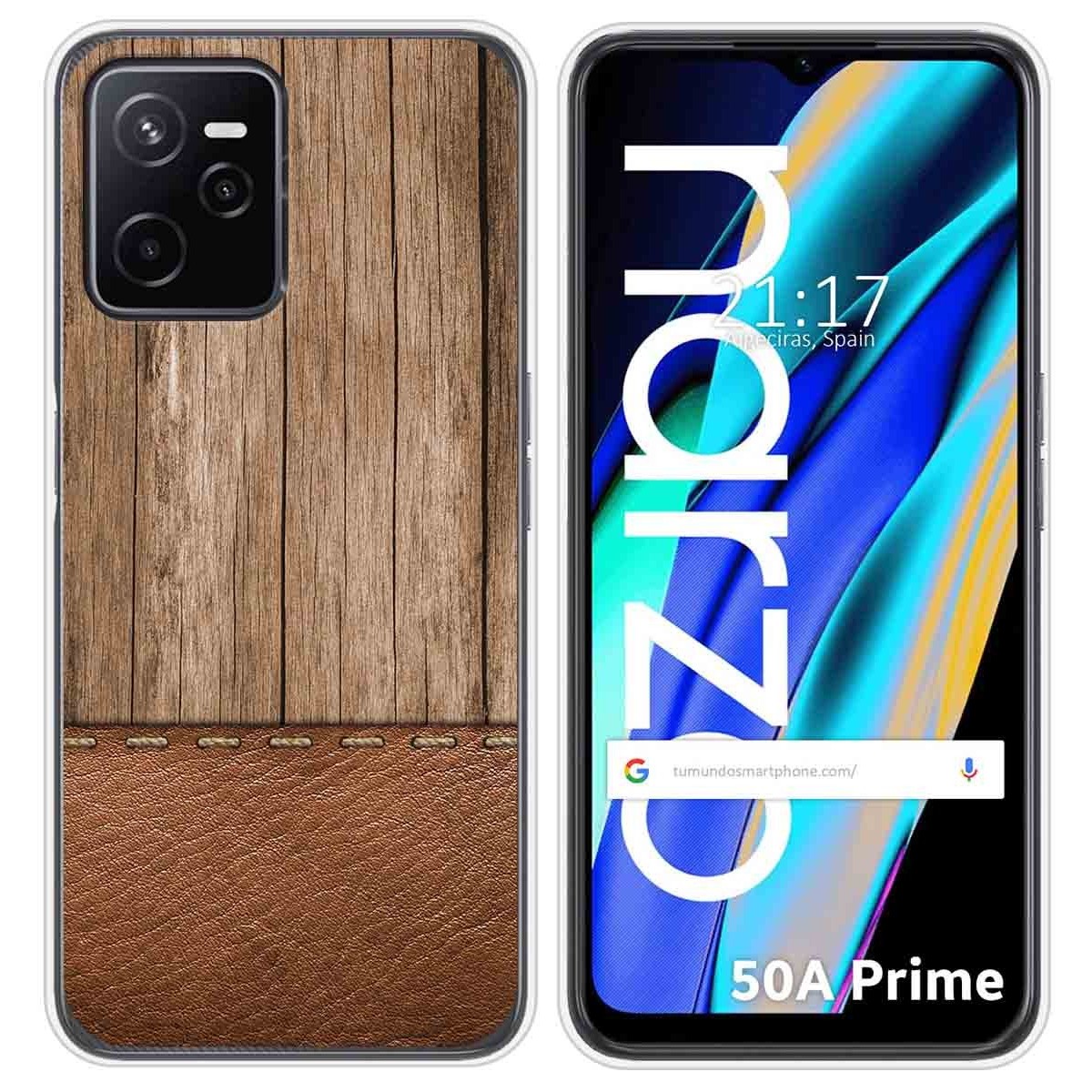 Funda Silicona para Realme Narzo 50A Prime diseño Madera 09 Dibujos