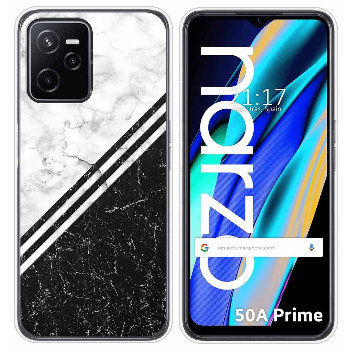 Funda Silicona para Realme Narzo 50A Prime diseño Mármol 01 Dibujos