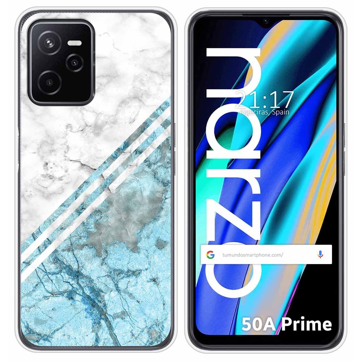 Funda Silicona para Realme Narzo 50A Prime diseño Mármol 02 Dibujos