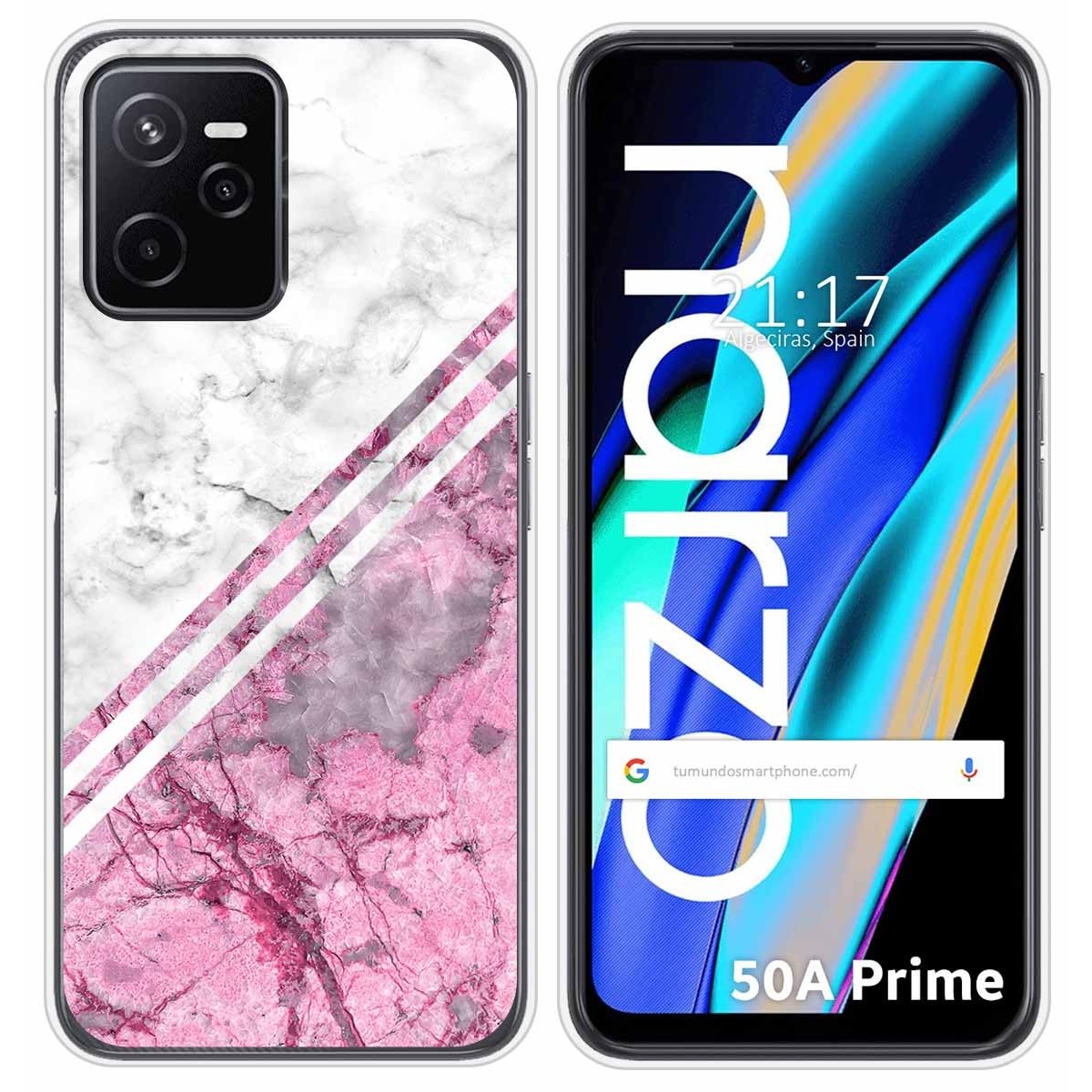 Funda Silicona para Realme Narzo 50A Prime diseño Mármol 03 Dibujos