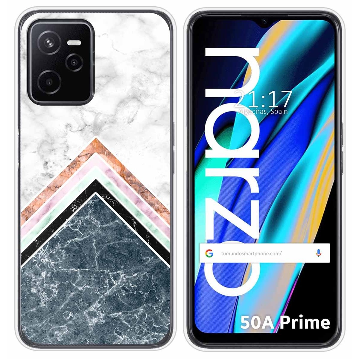 Funda Silicona para Realme Narzo 50A Prime diseño Mármol 05 Dibujos