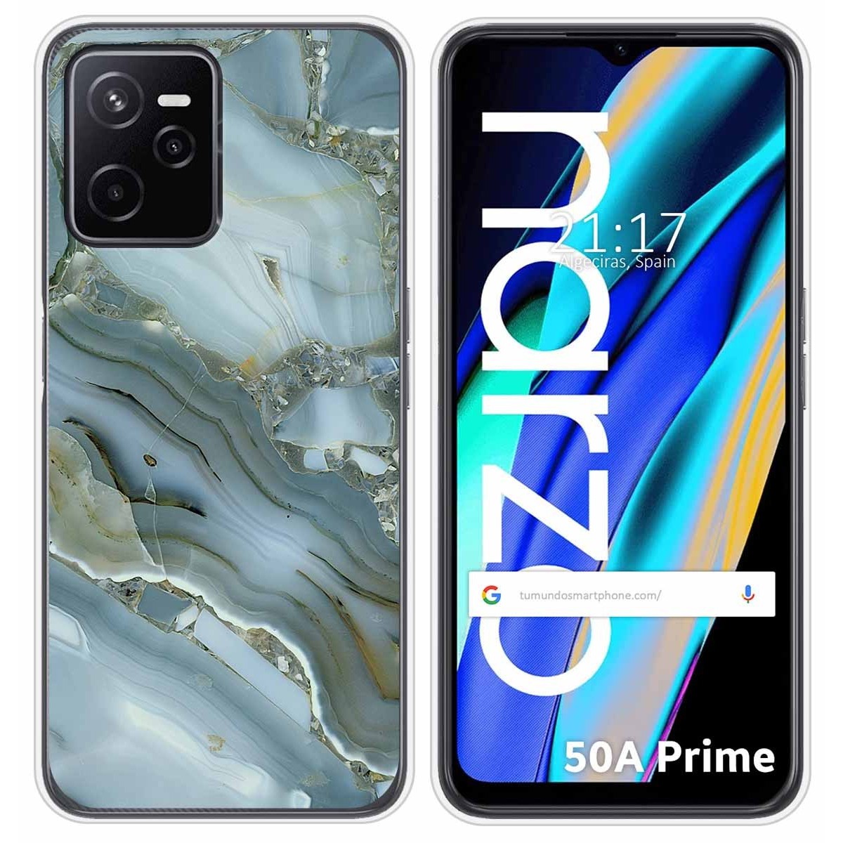 Funda Silicona para Realme Narzo 50A Prime diseño Mármol 09 Dibujos