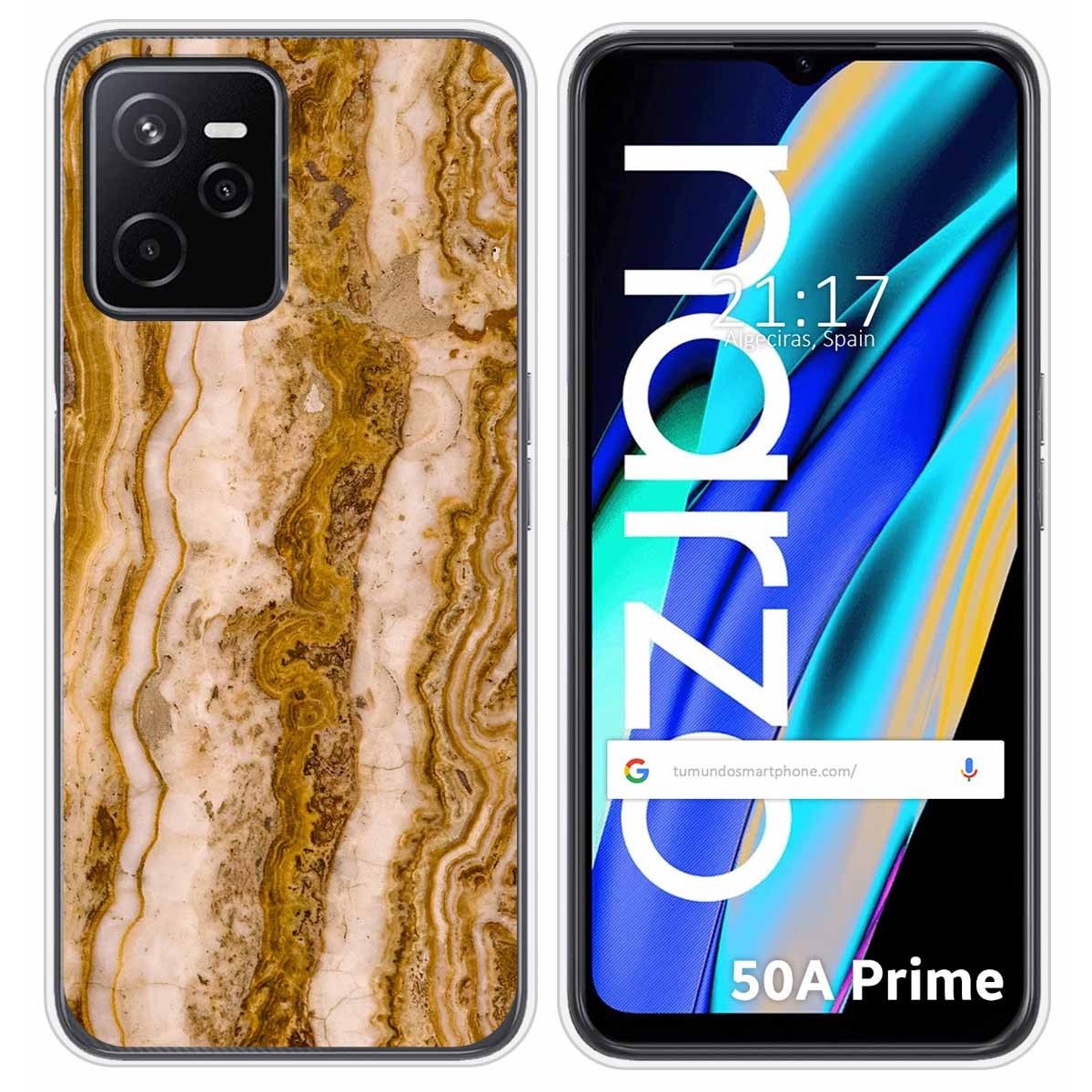 Funda Silicona para Realme Narzo 50A Prime diseño Mármol 10 Dibujos