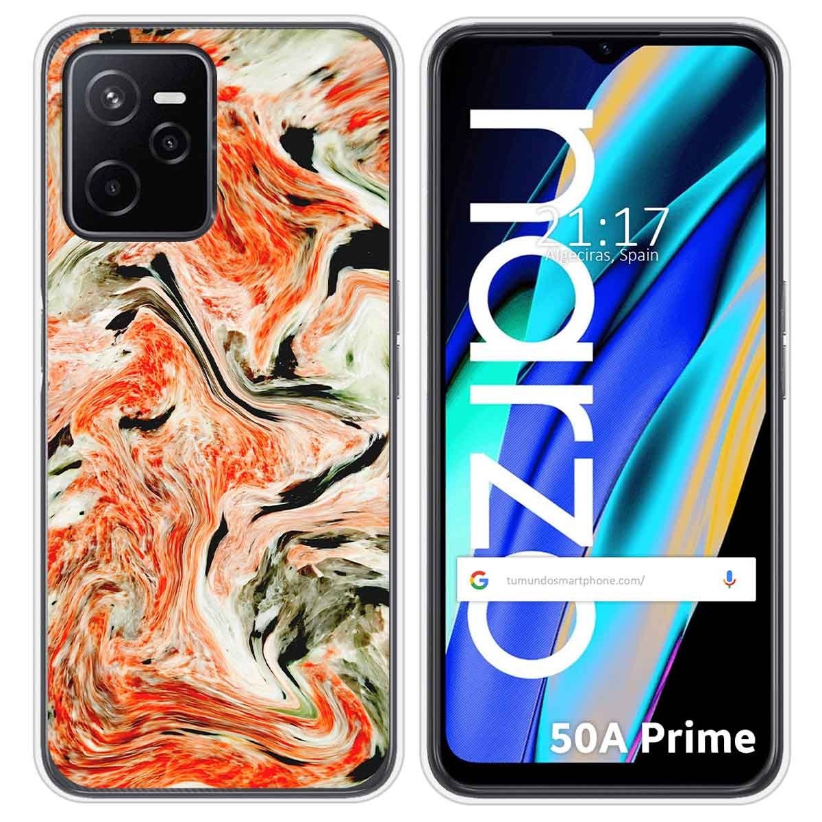 Funda Silicona para Realme Narzo 50A Prime diseño Mármol 12 Dibujos