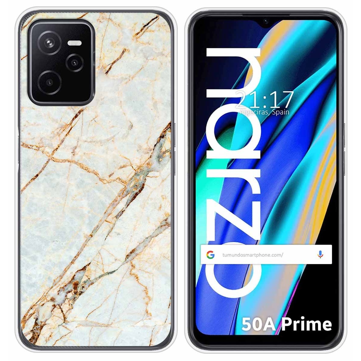 Funda Silicona para Realme Narzo 50A Prime diseño Mármol 13 Dibujos