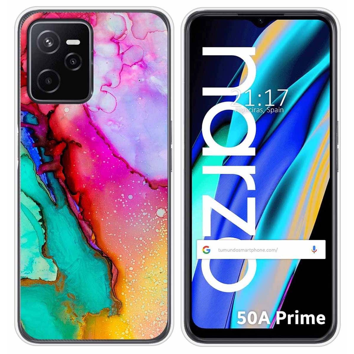 Funda Silicona para Realme Narzo 50A Prime diseño Mármol 15 Dibujos