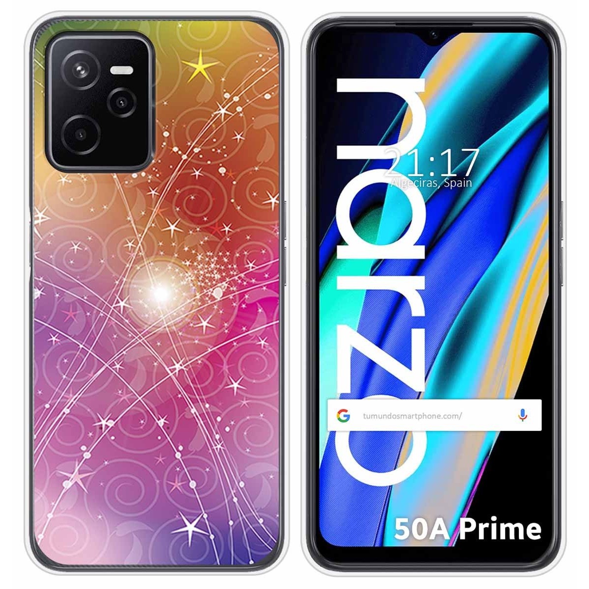 Funda Silicona para Realme Narzo 50A Prime diseño Abstracto Dibujos