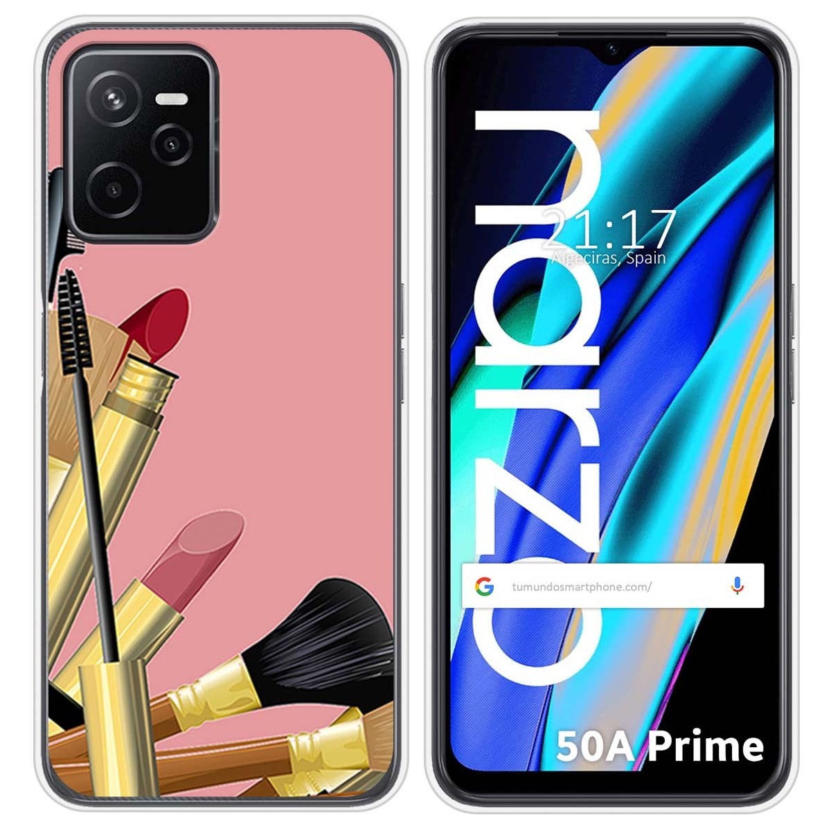 Funda Silicona para Realme Narzo 50A Prime diseño Brochas Dibujos