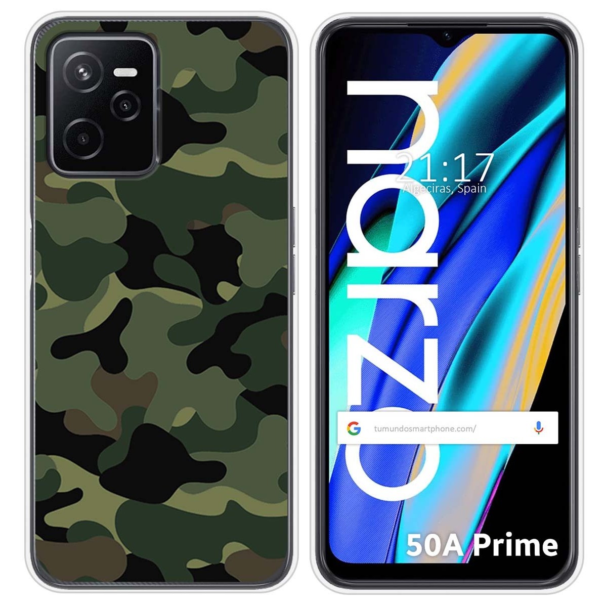 Funda Silicona para Realme Narzo 50A Prime diseño Camuflaje Dibujos