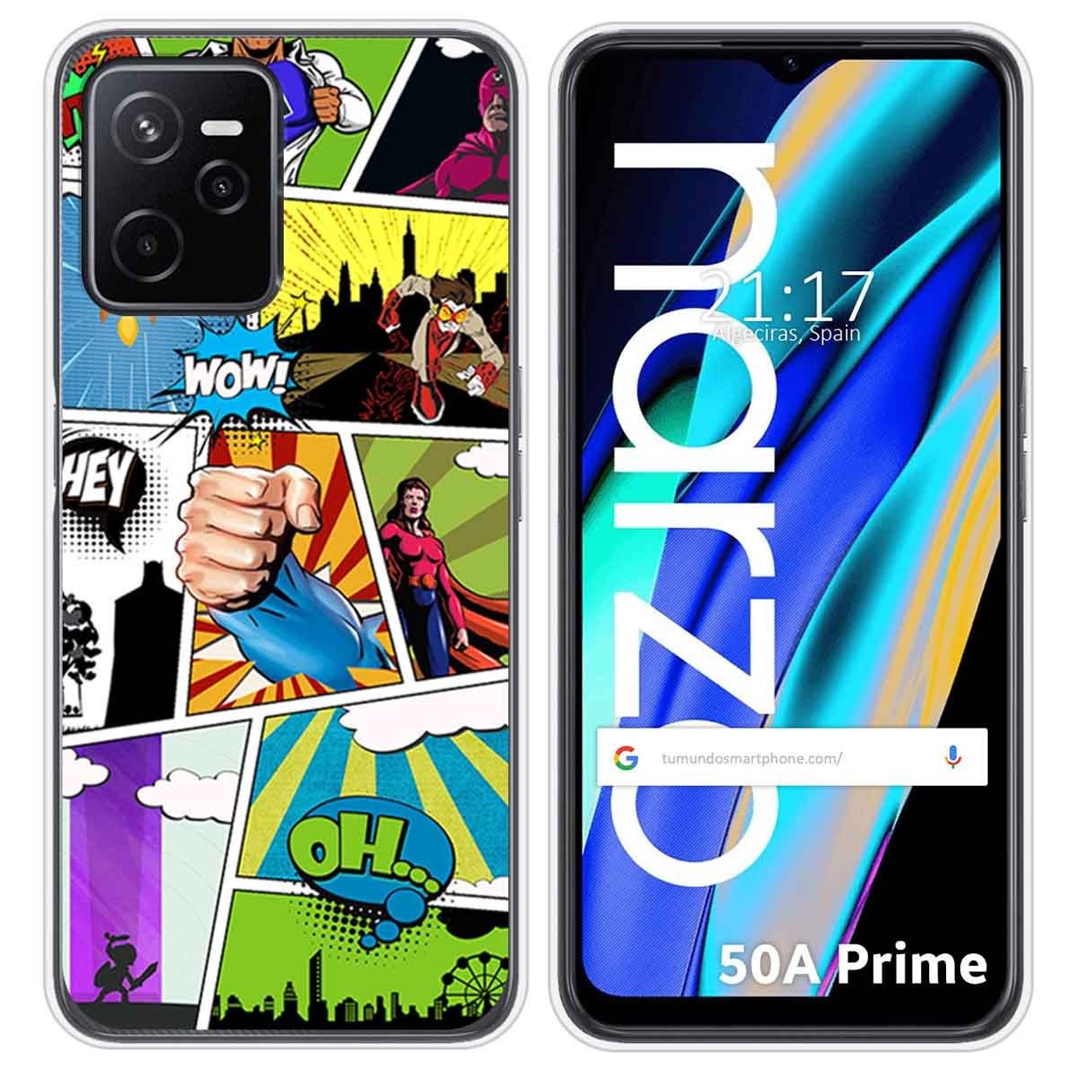 Funda Silicona para Realme Narzo 50A Prime diseño Comic Dibujos