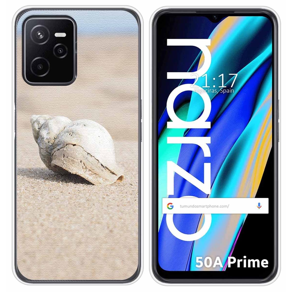 Funda Silicona para Realme Narzo 50A Prime diseño Concha Dibujos
