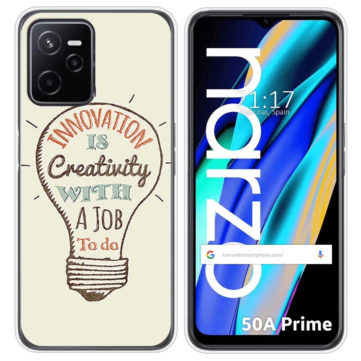 Funda Silicona para Realme Narzo 50A Prime diseño Creativity Dibujos