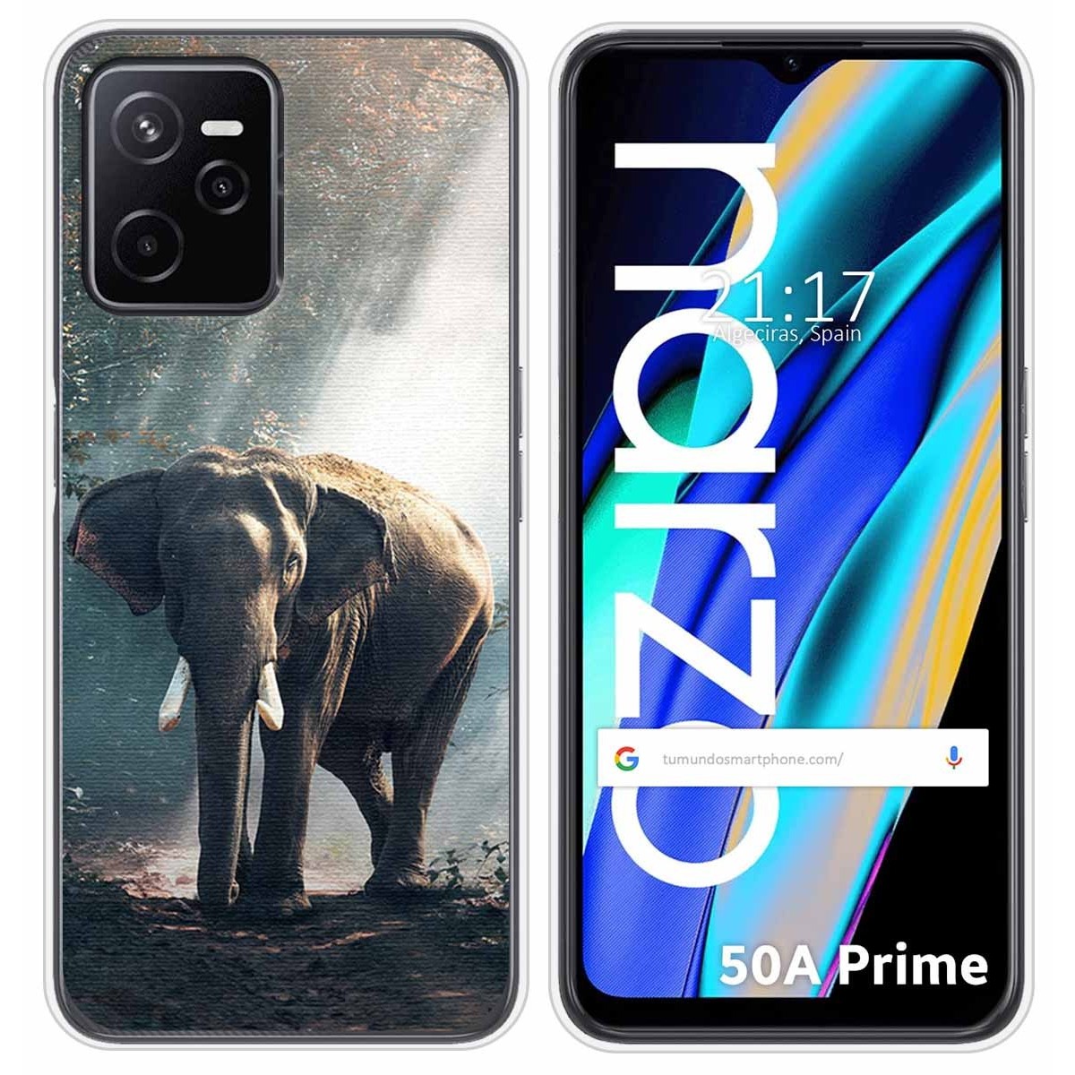 Funda Silicona para Realme Narzo 50A Prime diseño Elefante Dibujos