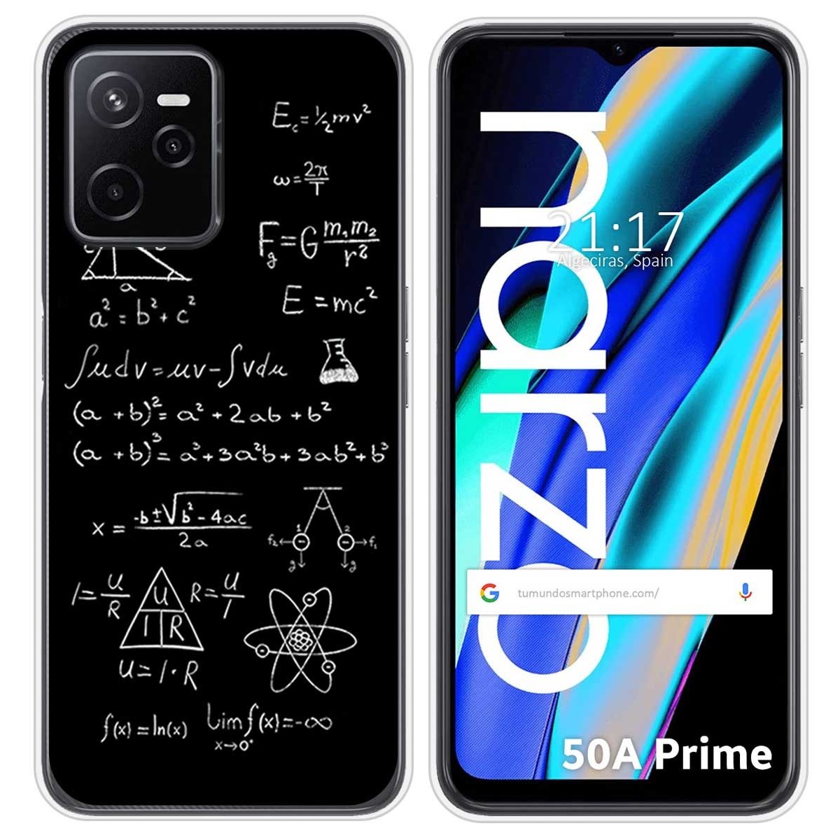 Funda Silicona para Realme Narzo 50A Prime diseño Formulas Dibujos