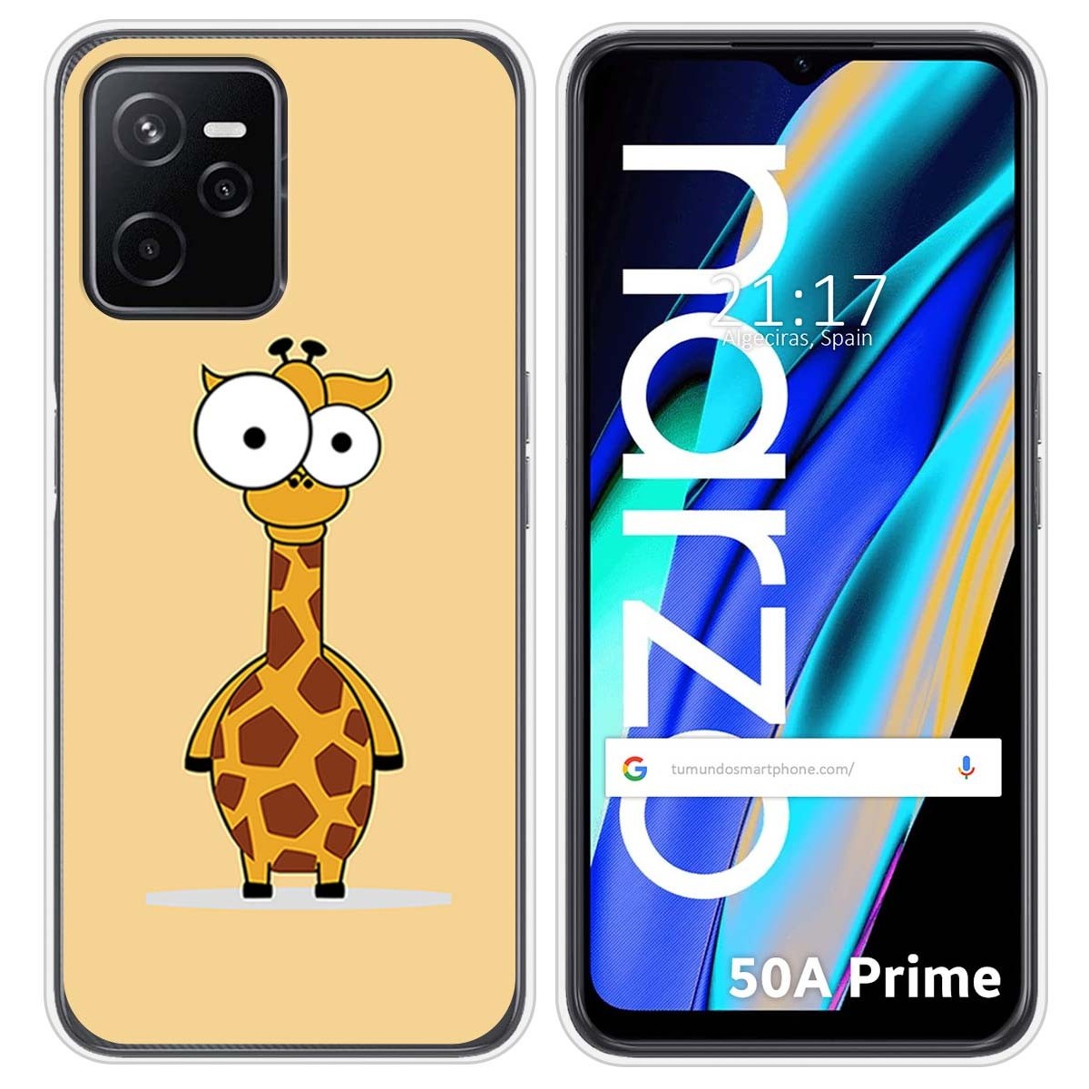 Funda Silicona para Realme Narzo 50A Prime diseño Jirafa Dibujos