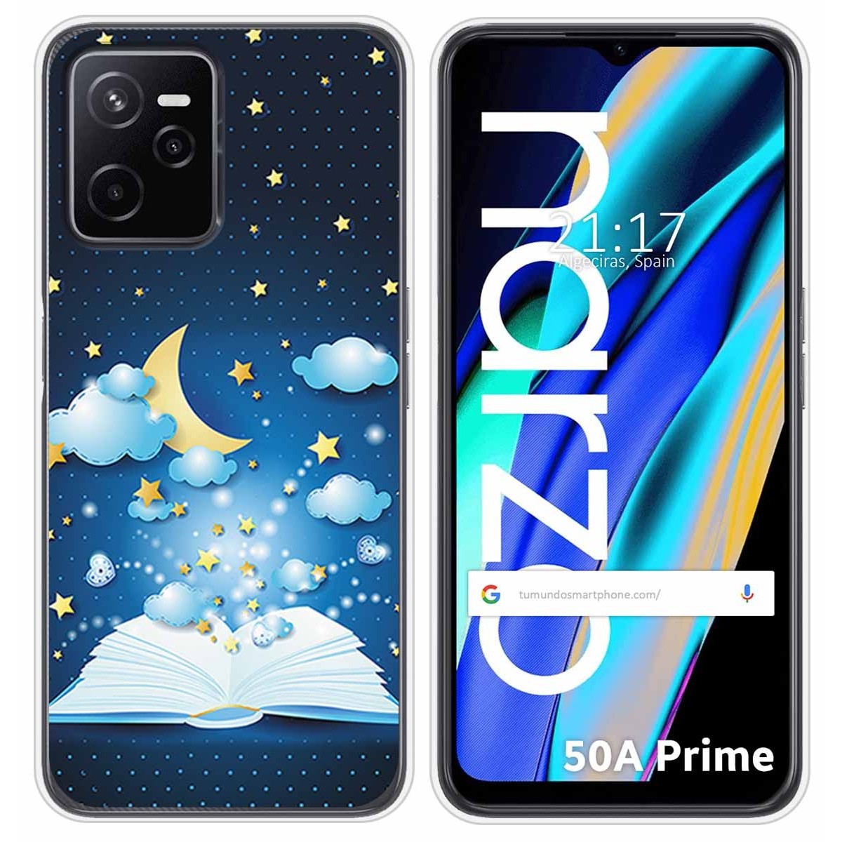 Funda Silicona para Realme Narzo 50A Prime diseño Libro Cuentos Dibujos