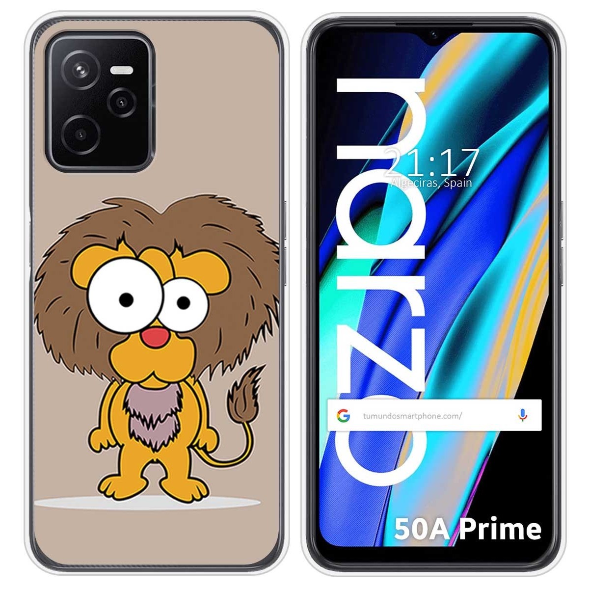 Funda Silicona para Realme Narzo 50A Prime diseño Leon Dibujos