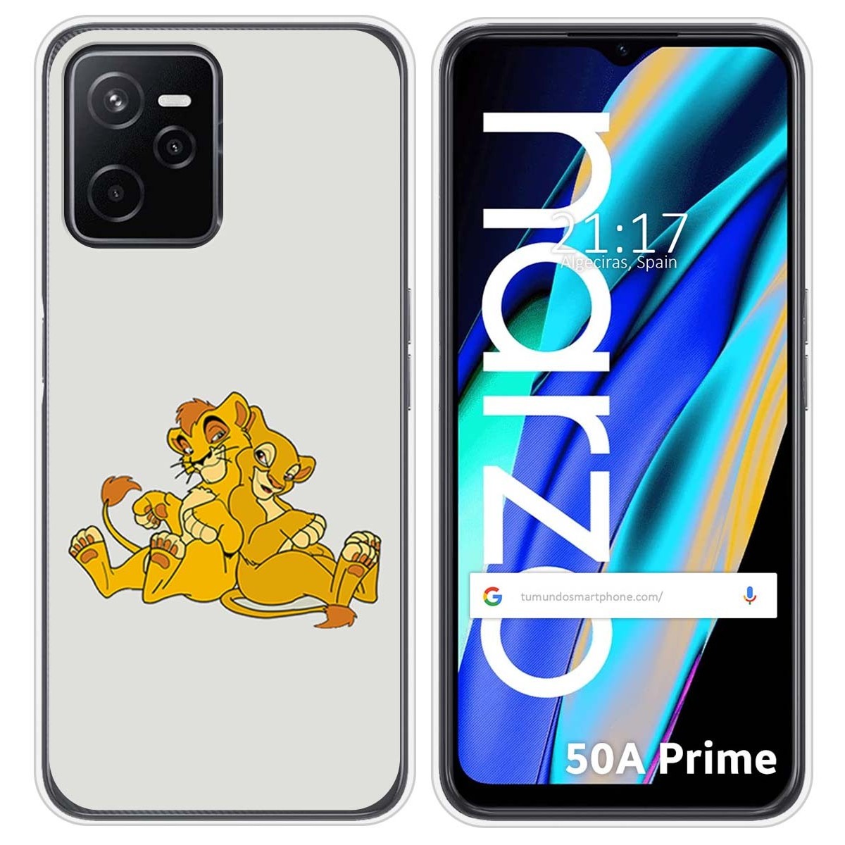 Funda Silicona para Realme Narzo 50A Prime diseño Leones Dibujos