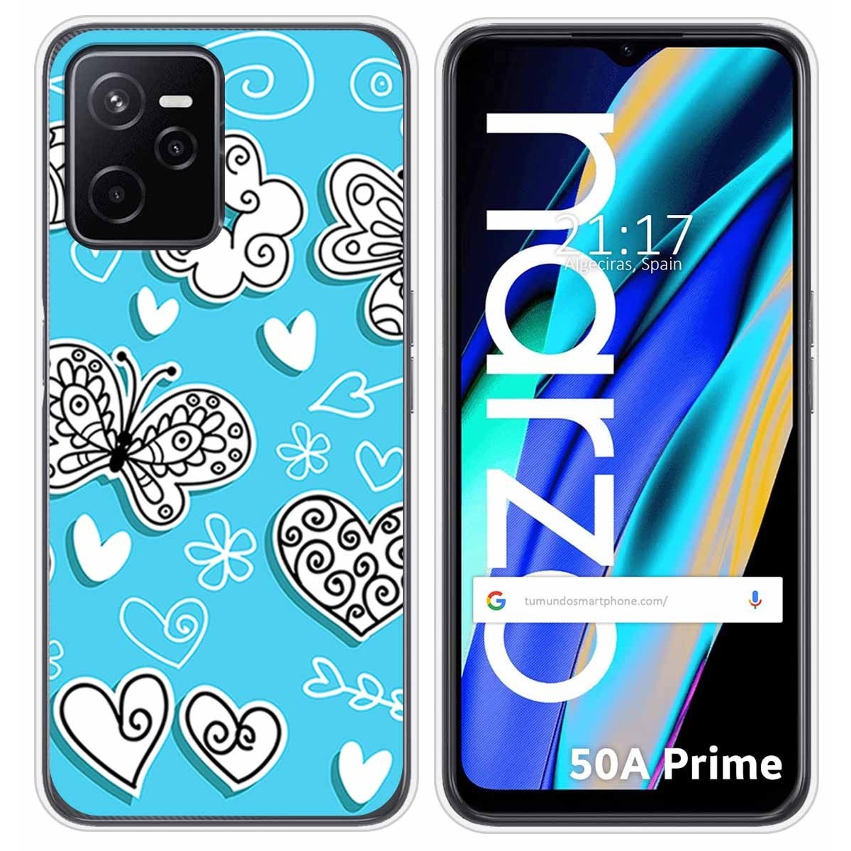 Funda Silicona para Realme Narzo 50A Prime diseño Mariposas Dibujos