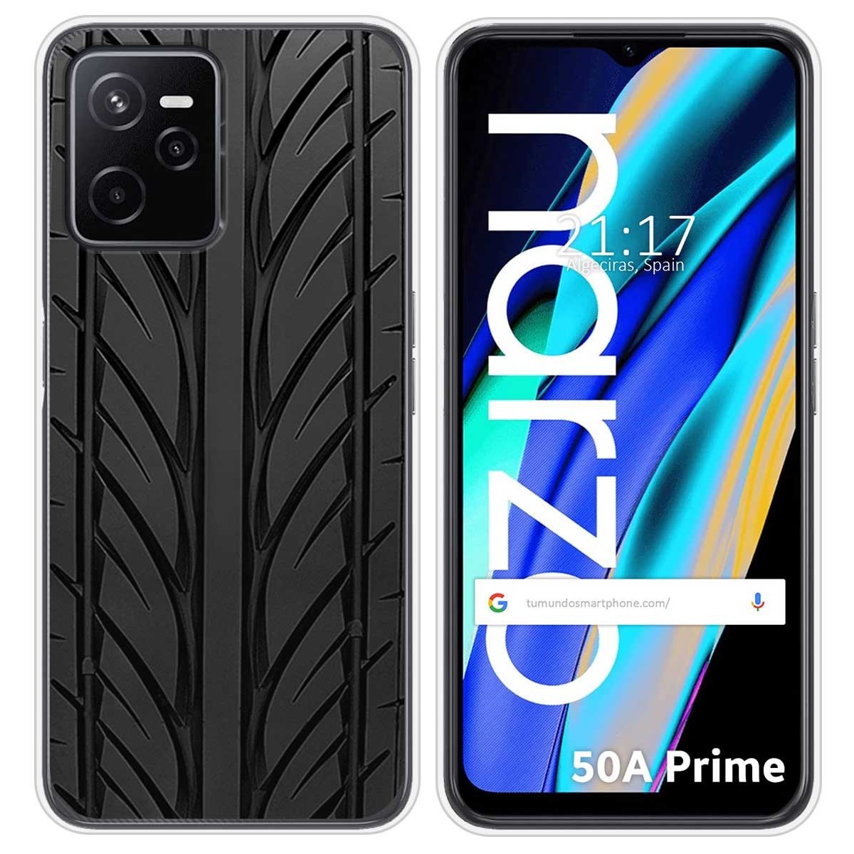 Funda Silicona para Realme Narzo 50A Prime diseño Neumatico Dibujos