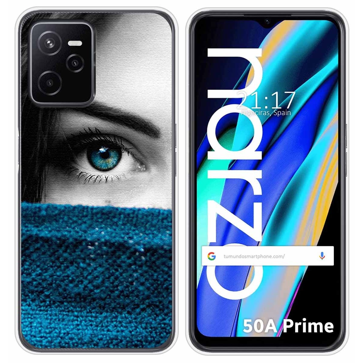Funda Silicona para Realme Narzo 50A Prime diseño Ojo Dibujos
